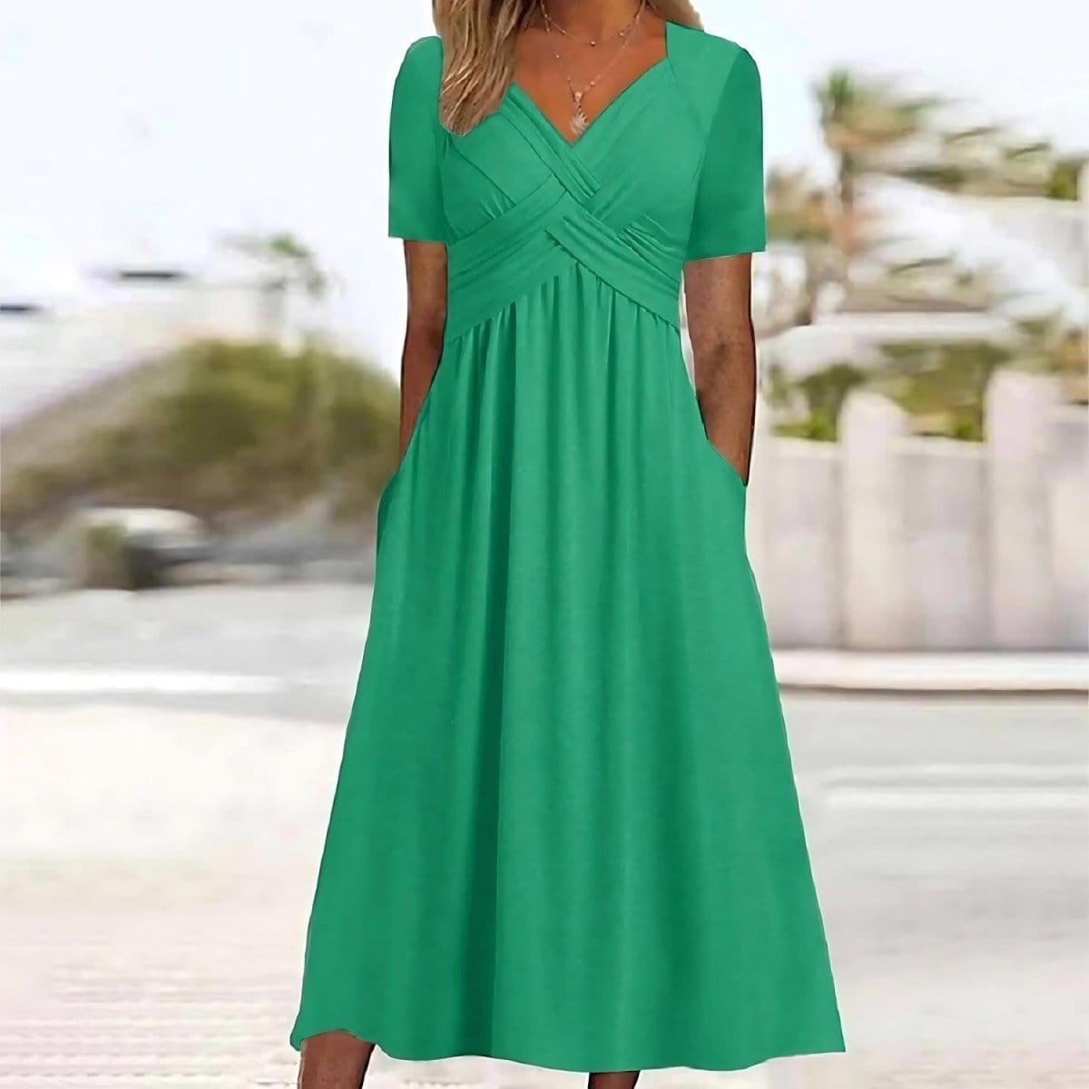 Jamaica - Robe Midi Élégante avec Couverture du Ventre - Floriebelle