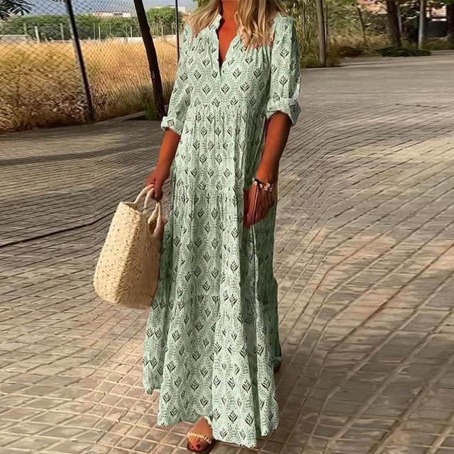 Olivia - Robe bohème chic pour vacances à la plage - Floriebelle