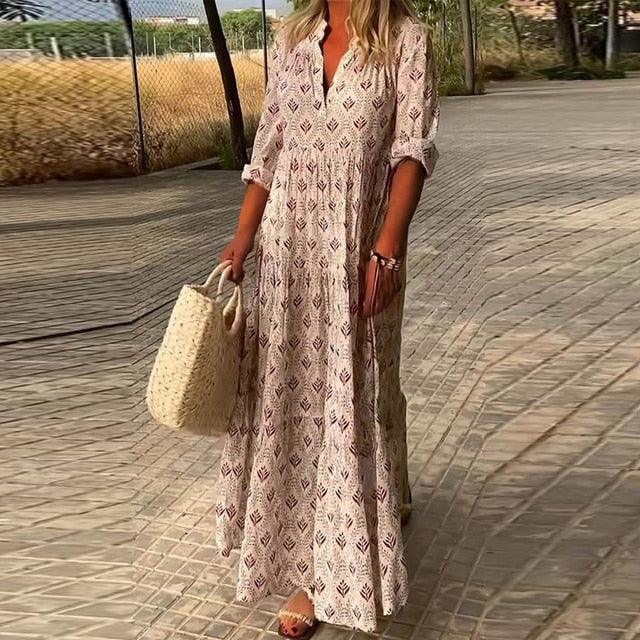 Olivia - Robe bohème chic pour vacances à la plage - Floriebelle